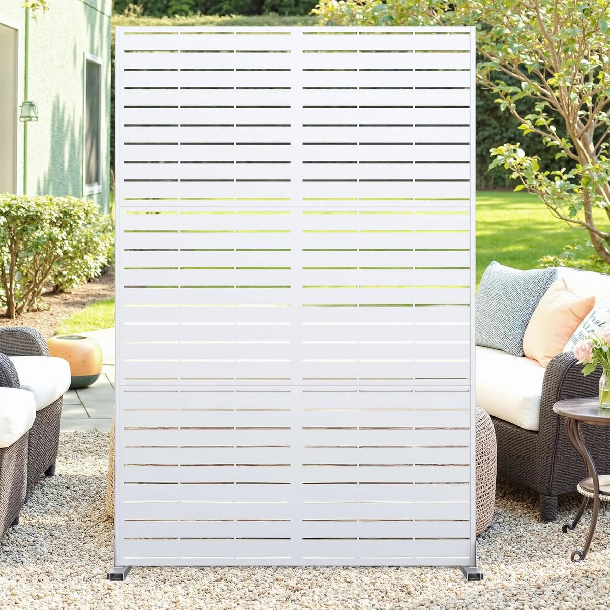 Twister.Ck Decorative Metal Garden Privacy Screen Outdoor Divider Panel