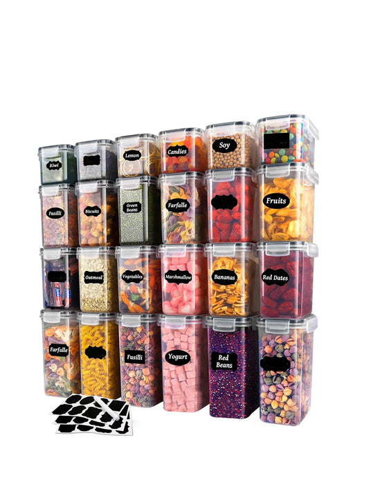 24/48pcs，Sealed food storage containers with LIDS - lunch boxes ideal for organizing and storing grains, rice, pasta, tea, nuts