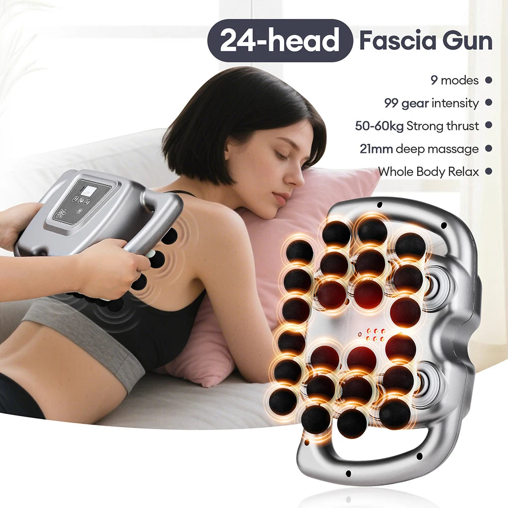 Foreverlily 24Head Fascia Gun With 9 Modes High Frequency Massage