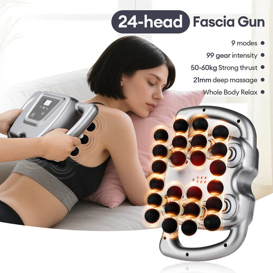 Foreverlily 24Head Fascia Gun With 9 Modes High Frequency Massage