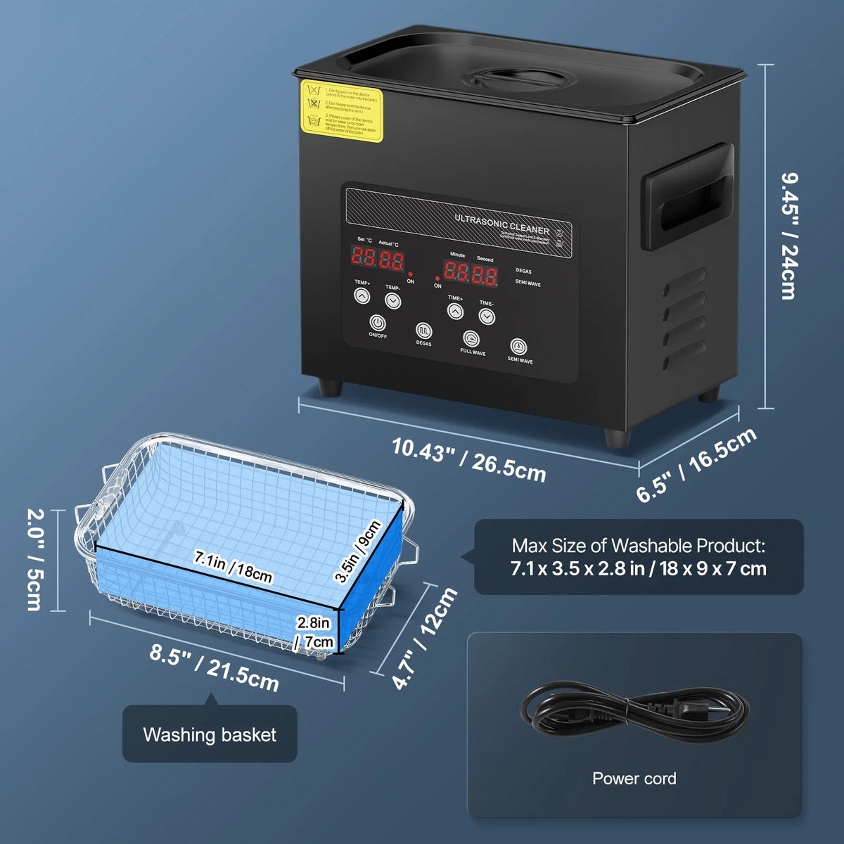 SucceBuy Portable Ultrasonic Cleaner With Timer For Home