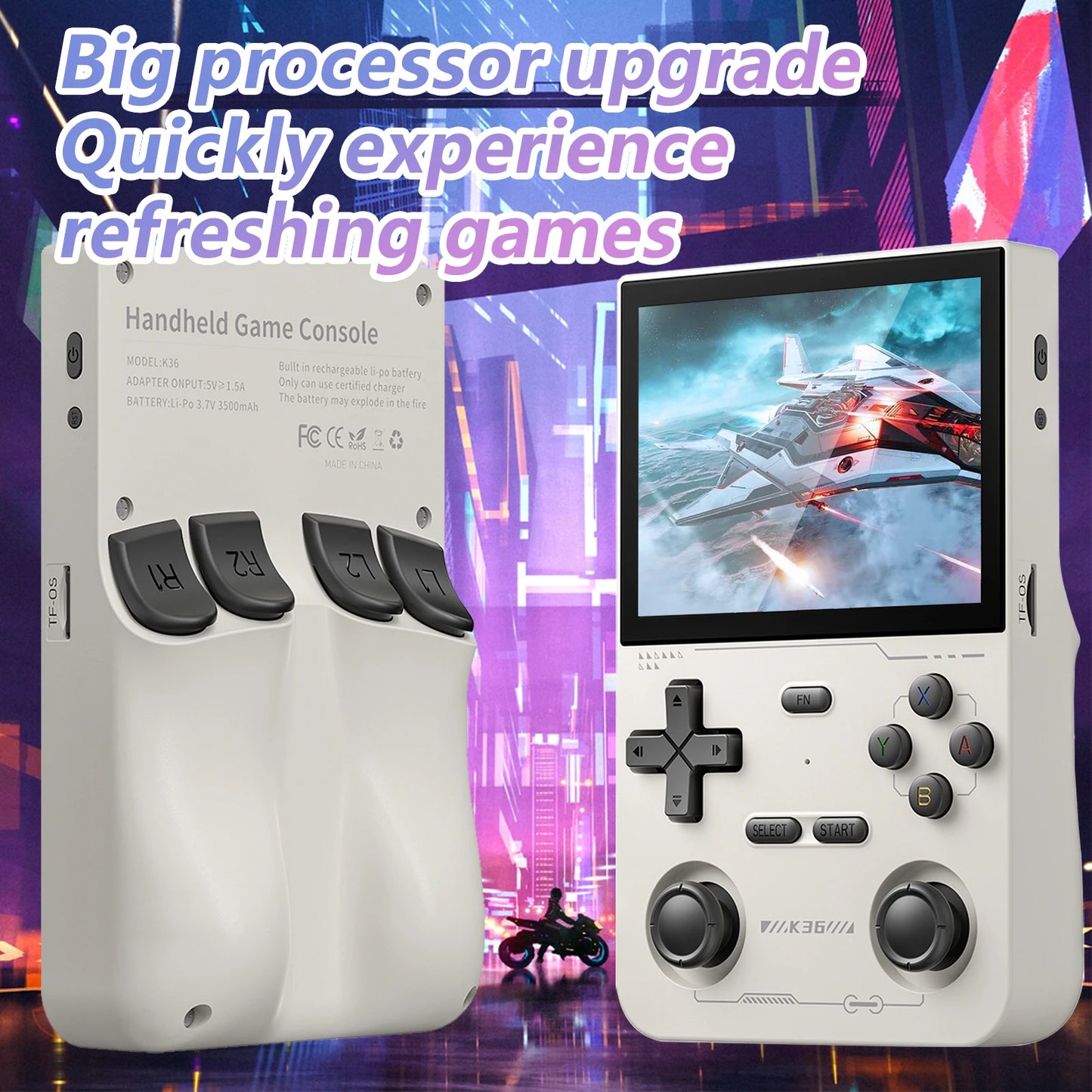 GAMINJA K36 Handheld Game Console 64GB Built In Games