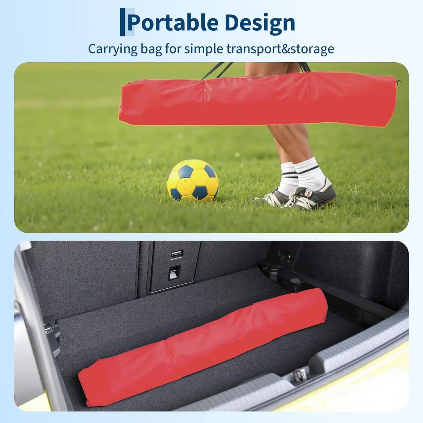 HiMISS Heavy Duty Steel Soccer Goal Foldable With Fiberglass Poles
