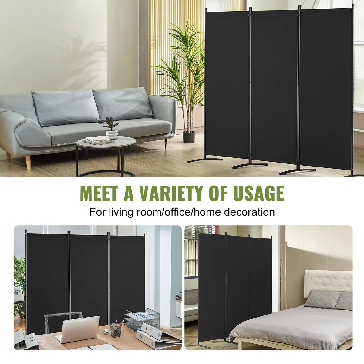 SucceBuy Folding Fabric Room Divider And Privacy Screen Panels