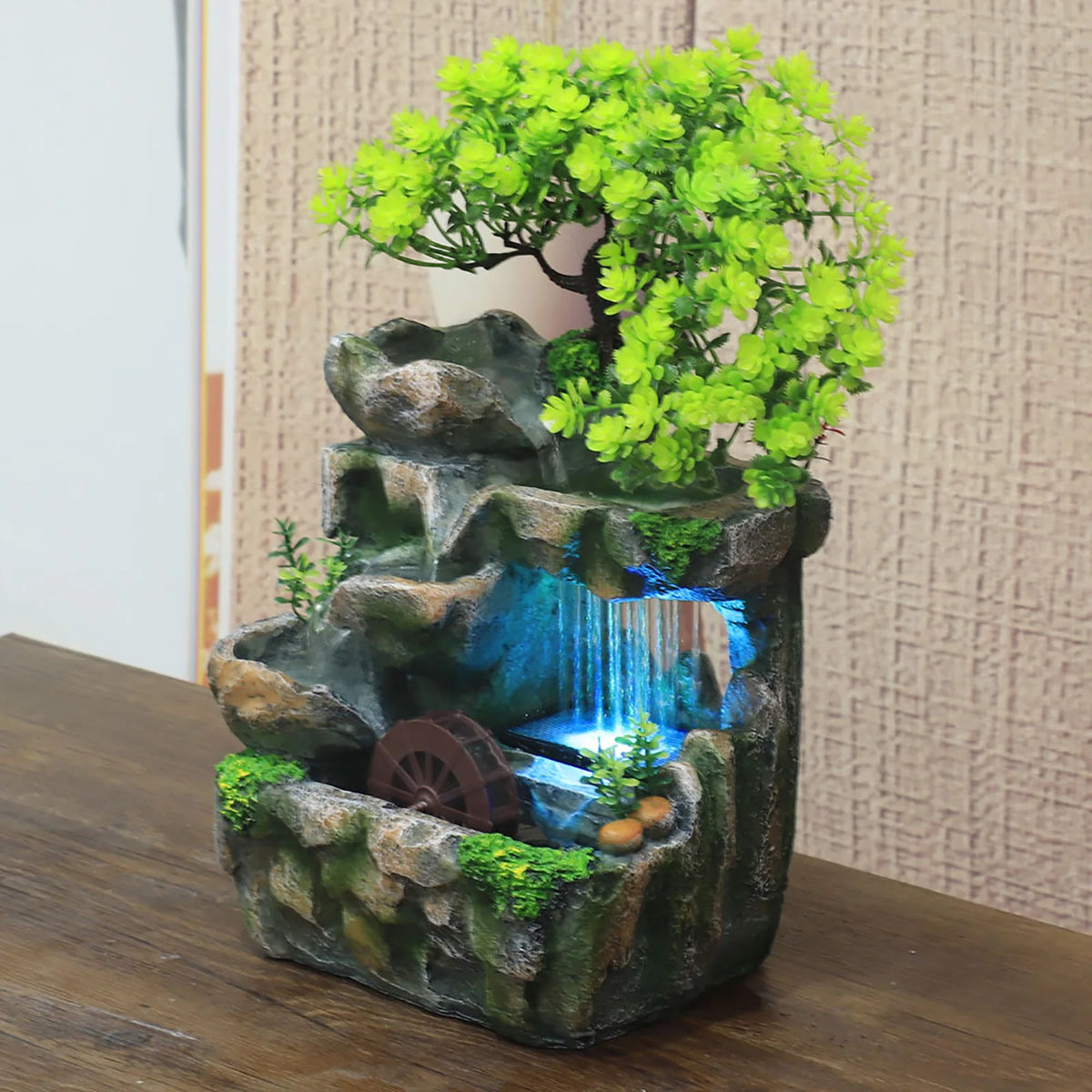 Desktop Water Fountain With Dynamic Led Zen Meditation Home Decor