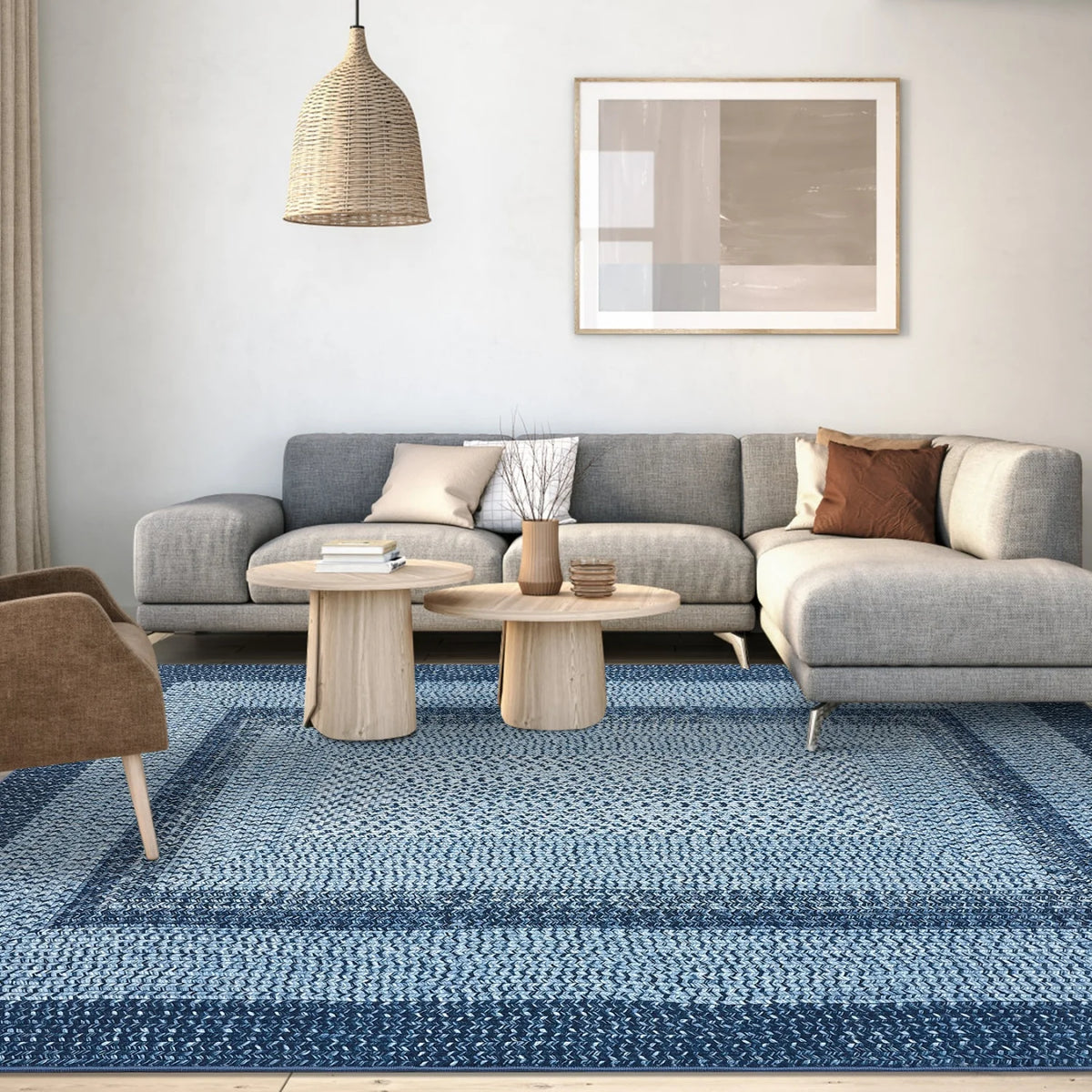 Area Rug Living Room Braided Printed Rug for Bedroom,Machine Washable Large Carpet Runner Rug for Hallway Kitchen