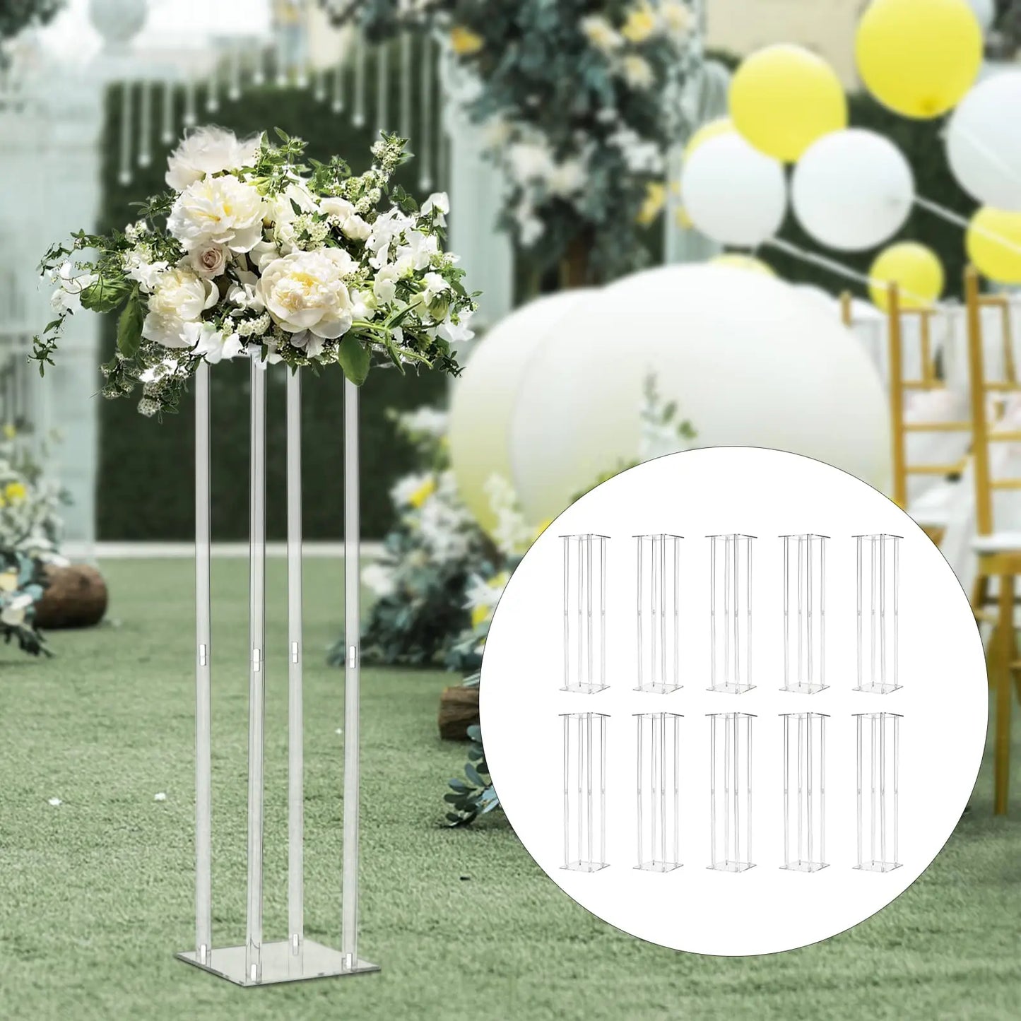 Acrylic Vase Column Stand Centerpiece for Weddings