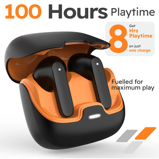 Jogrytece Bluetooth 5.4 TWS Earphones Ultra-Low Latency ENC Noise Cancelling