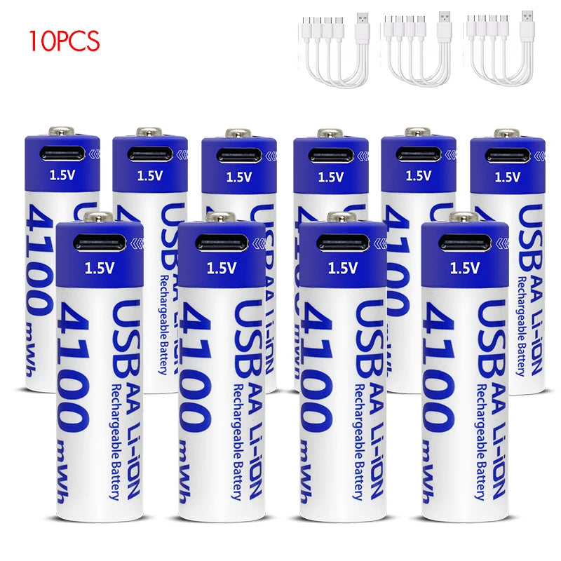 Kuugro USB Rechargeable AA Battery 1.5V 4100mWh Type-C Li-Ion