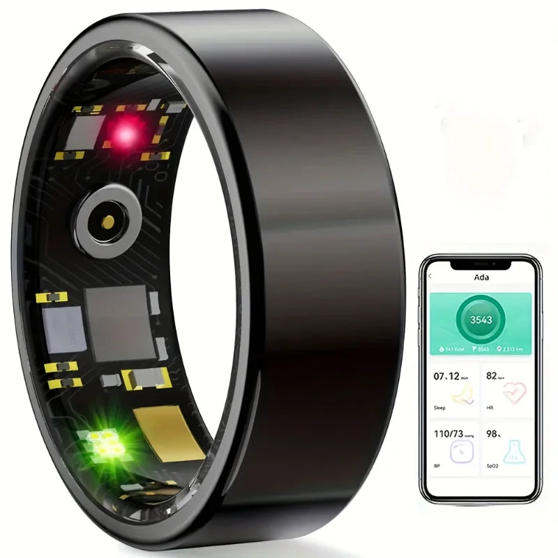 Odelettevcy Smart Ring Fitness Tracker Sleep Monitoring Pedometer Waterproof