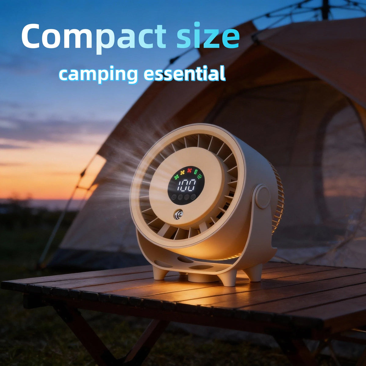 Local Shipping- Misting Fan Humidifying Rapid Cooling Hanging Hole Low Noise Digital Display 100 Speed Controlled Speed