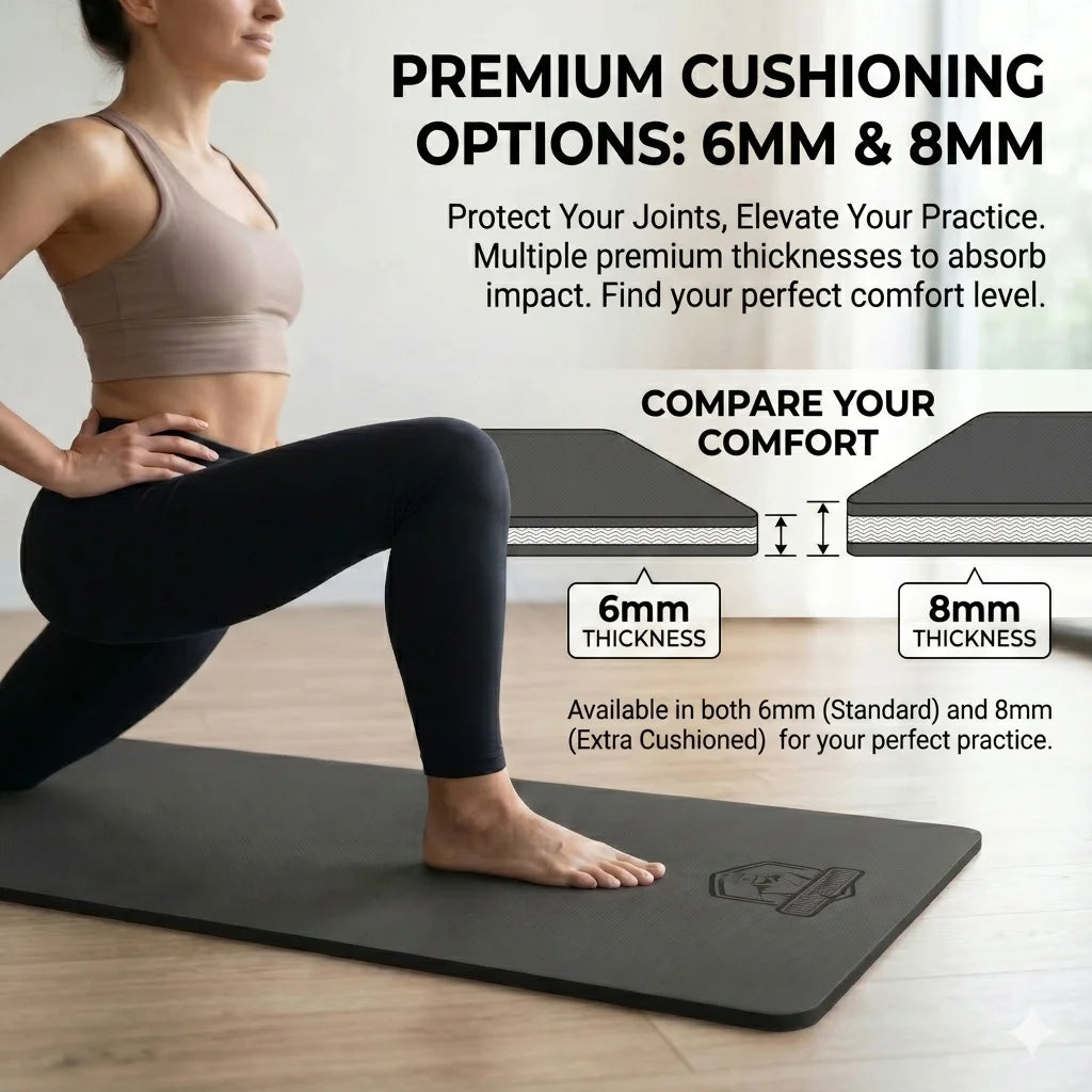 HAPBEAR Extra Wide Large Yoga Mat,48×72 Inch 6mm/8mm Thick TPE Eco‑Friendly Mat,Double‑Sided Non‑Slip Surface,Portable Exercise Fitness Mat with Storage Bag & Straps for Pilates,Home Gym & Full‑Body Workouts