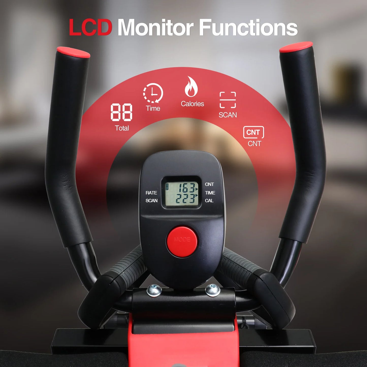 Foldable Ab Workout Machine With LCD Display And Resistance Bands