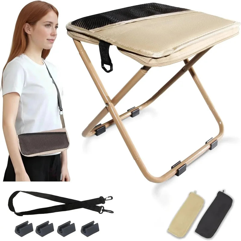 Portable Folding Camping Stool All-Terrain Anti-Sink Feet Chair