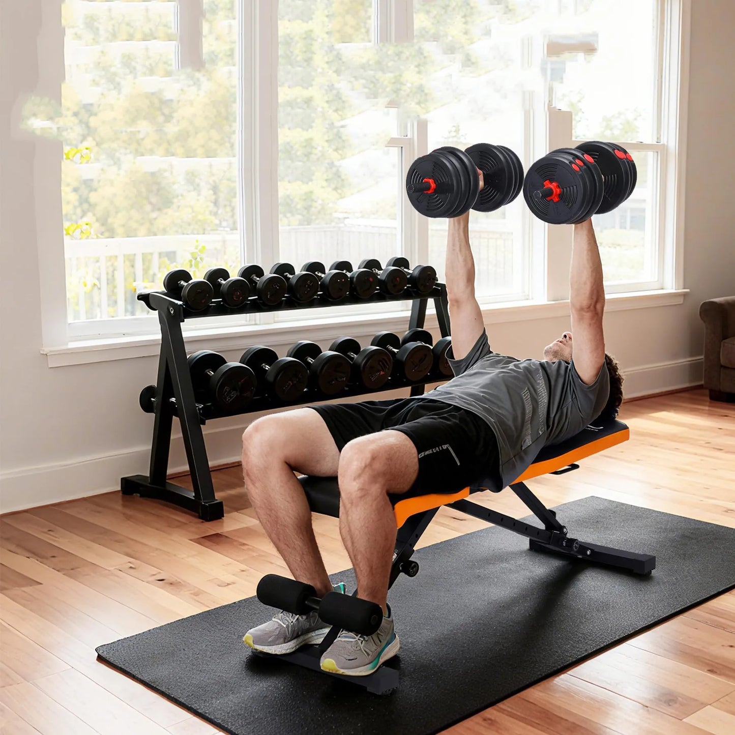 Heavy Duty Adjustable Weight Bench 1000LB Capacity Collapsible Home Gym