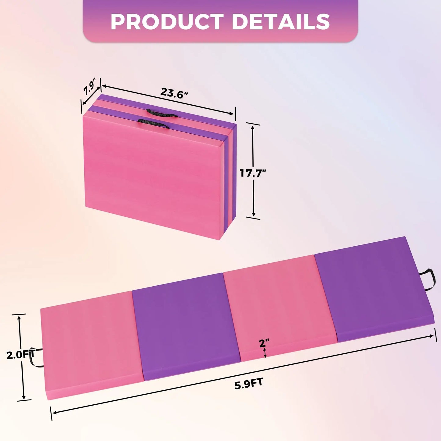 HiMISS 4 Fold 5 Fold Gymnastics Mat For Home Exercise