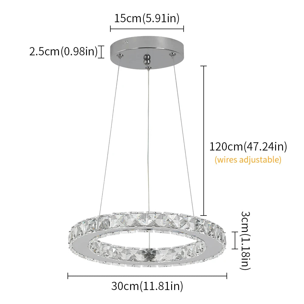 GreeLustr Crystal Modern Pendant Light Chandelier DIY Dimmable