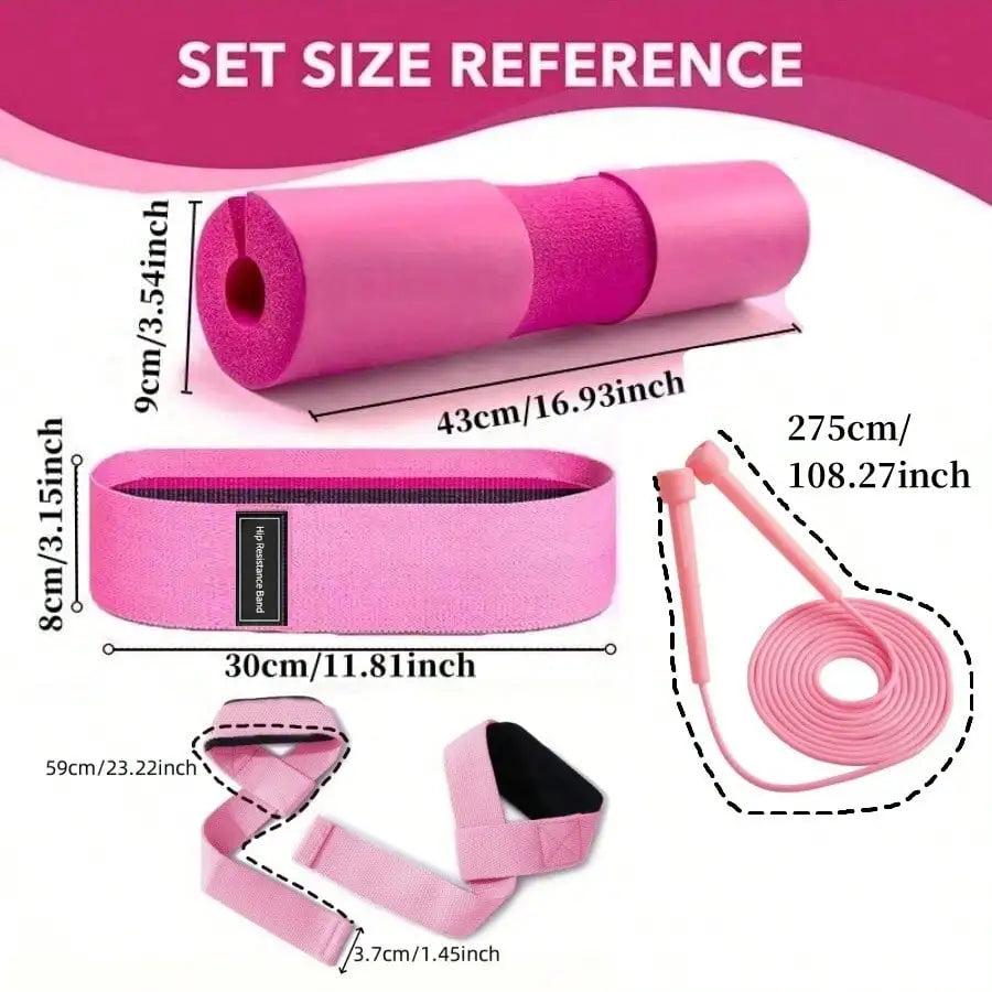 Barbell Pad Kit 5pc Set For Squats Hip Thrusts Deadlifts