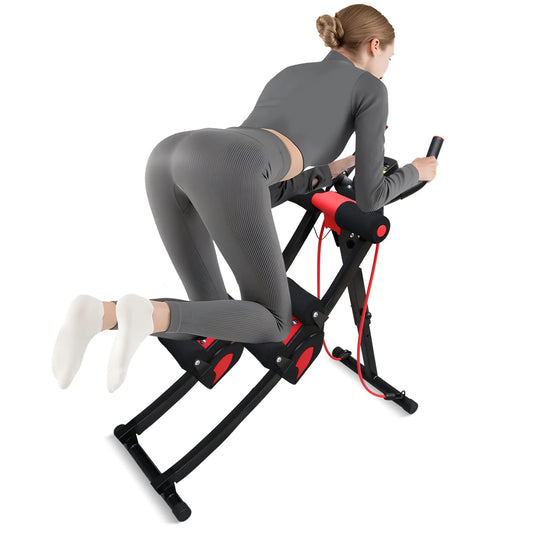 Foldable Ab Workout Machine With LCD Display And Resistance Bands