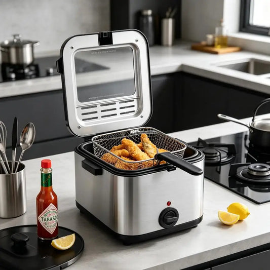 Electric Deep Fryer 1000W Stainless Steel Professional Grade
