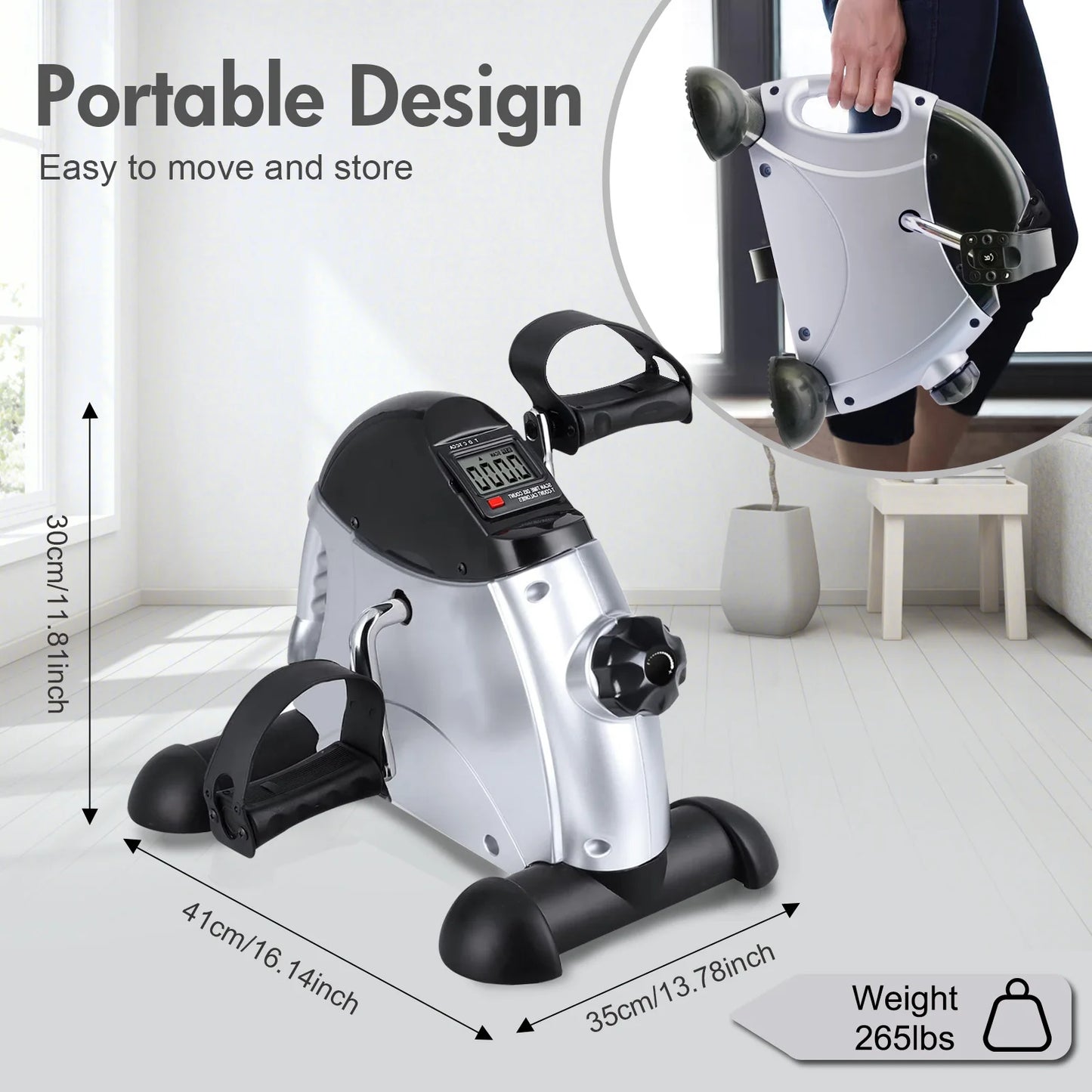 Mini Motorized Under Desk Pedal Exerciser Bike With LCD Screen