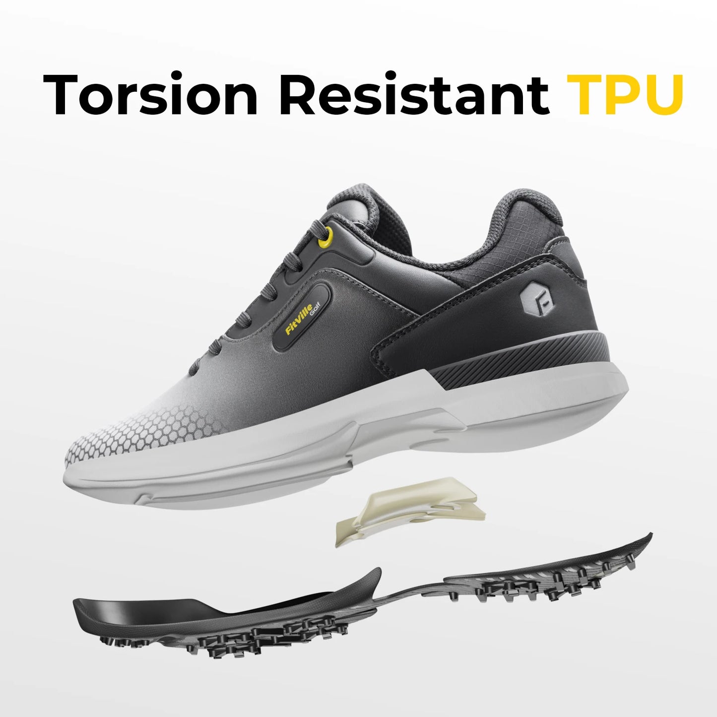 FitVille Mens Golf Shoes Non Slip Wear Resistant Breathable Comfort