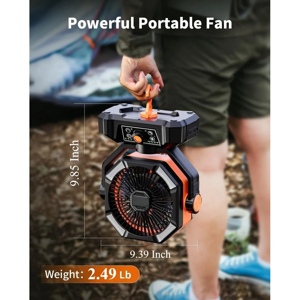 SKYTOO 20000mAh Camping Fan With 4 LED Lanterns For Outdoor Camping 8 Speeds
