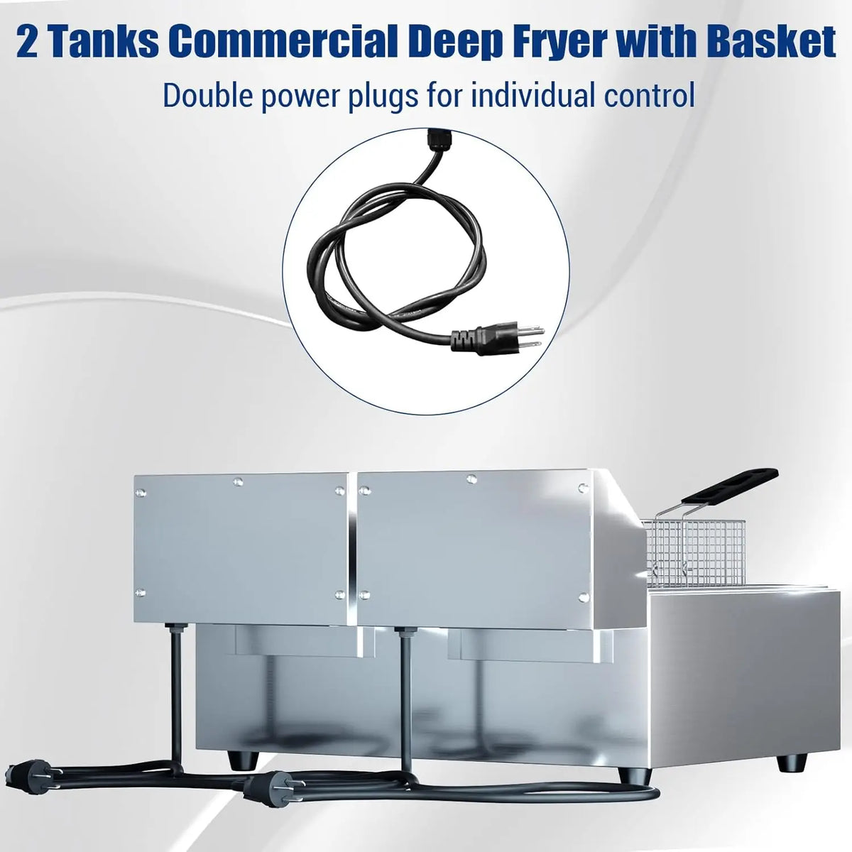 Acekool Commercial Electric Deep Fryer With Adjustable Thermostat
