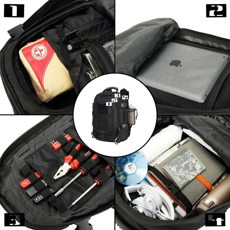 LQARMY Military Tactical MOLLE Backpack For Outdoor Travel And Hiking