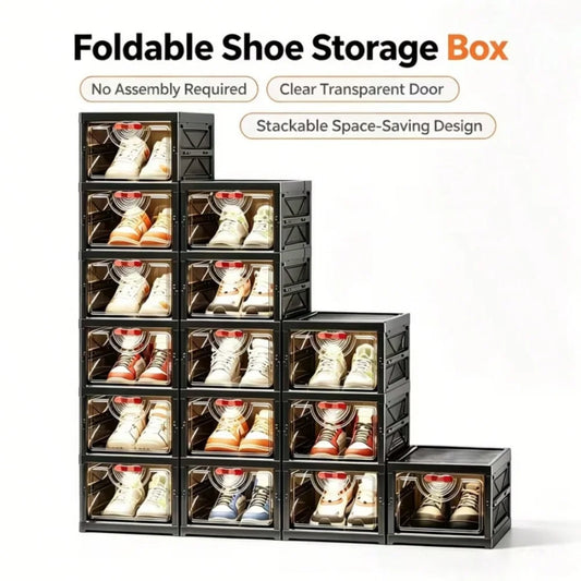 Foldable Shoe Box 6 Layer Transparent Storage For Entryway