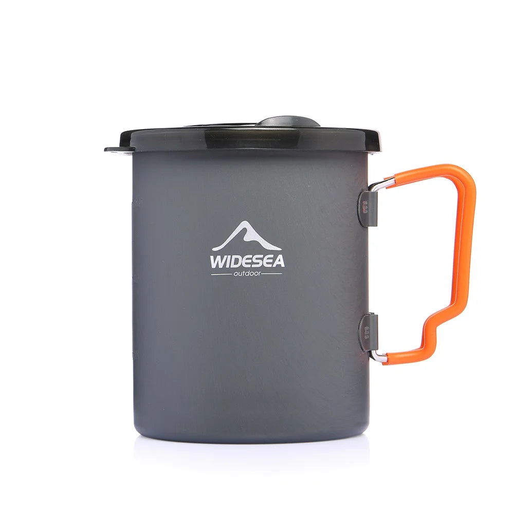 Widesea Camping Coffee Pot Set French Press Aluminum With Foldable Bowls