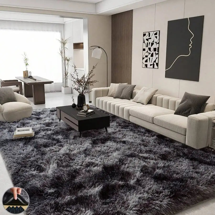 Soft Shag Rugs For Bedroom,  Living Room, Luxury Modern Plush Carpet Girls Boys Room Dorm Indoor Home Decor