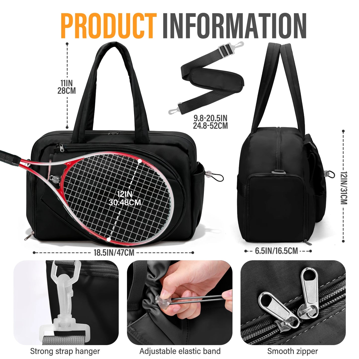 Tennis Gym Bag For Women With Shoe Compartment