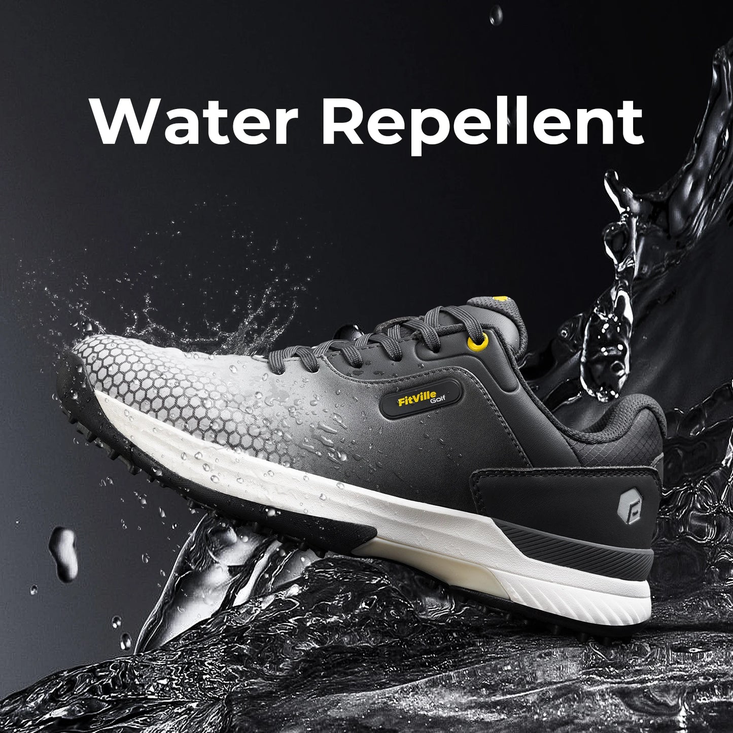 FitVille Mens Golf Shoes Non Slip Wear Resistant Breathable Comfort