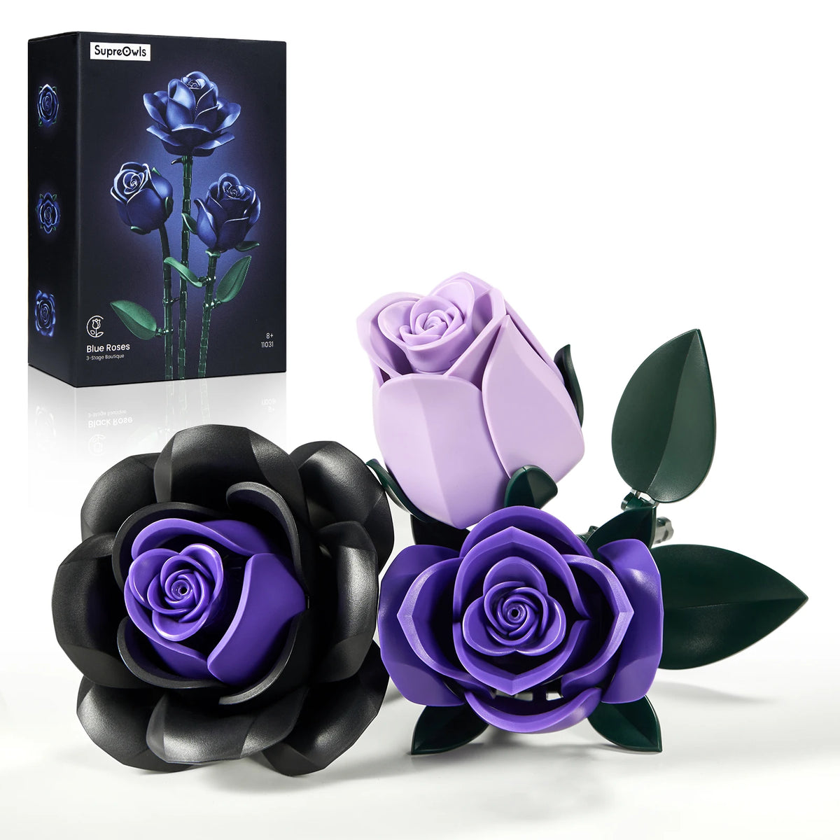 Plastic Rose Building Blocks Artificial Flower Decor Set
