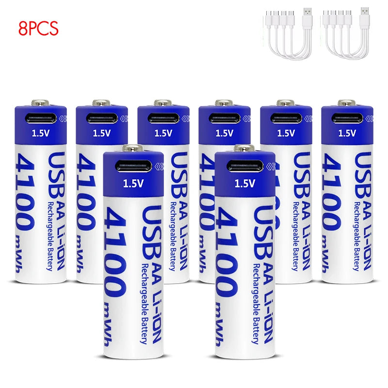 Kuugro USB Rechargeable AA Battery 1.5V 4100mWh Type-C Li-Ion