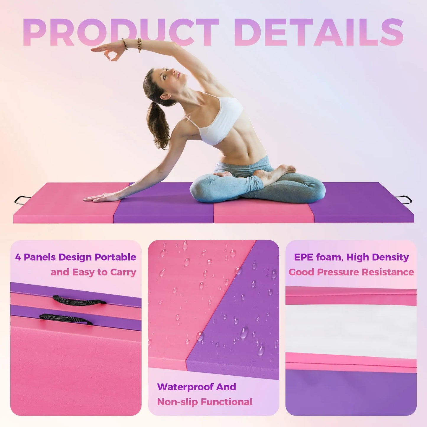 HiMISS 4 Fold 5 Fold Gymnastics Mat For Home Exercise