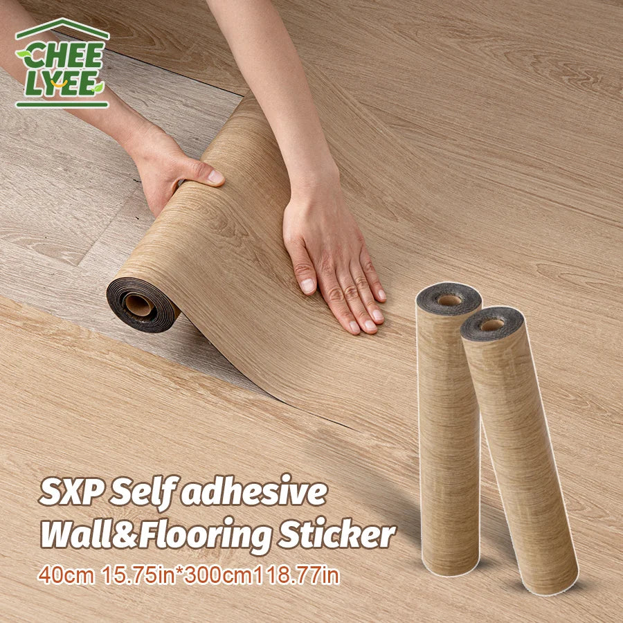 Two Rolls Self-Adhesive Wall And Floor Sticker Wood Grain Marble Design