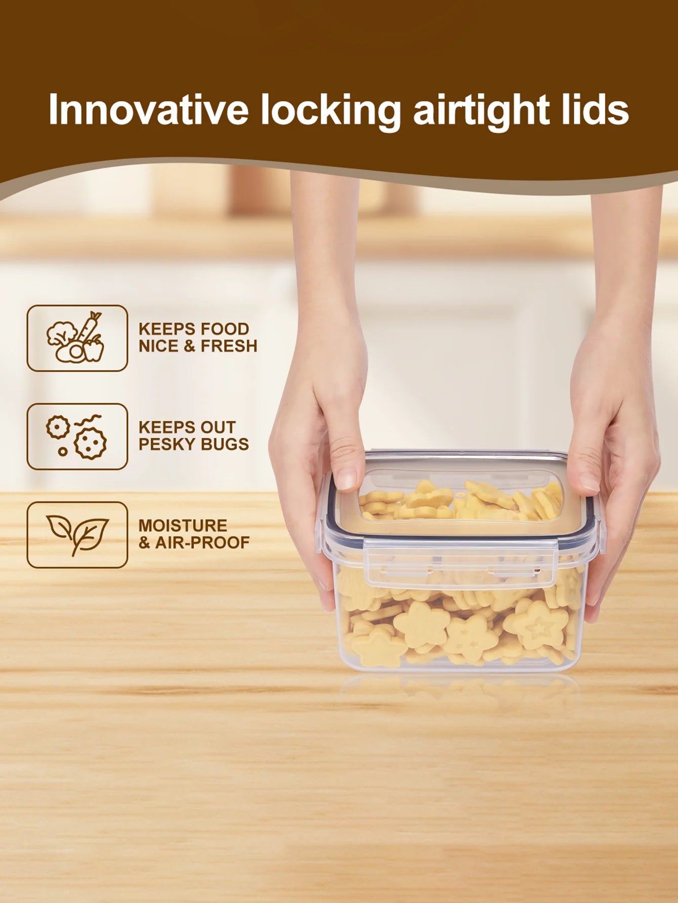 Sealed Food Storage Containers With Lids For Pantry Dry Goods