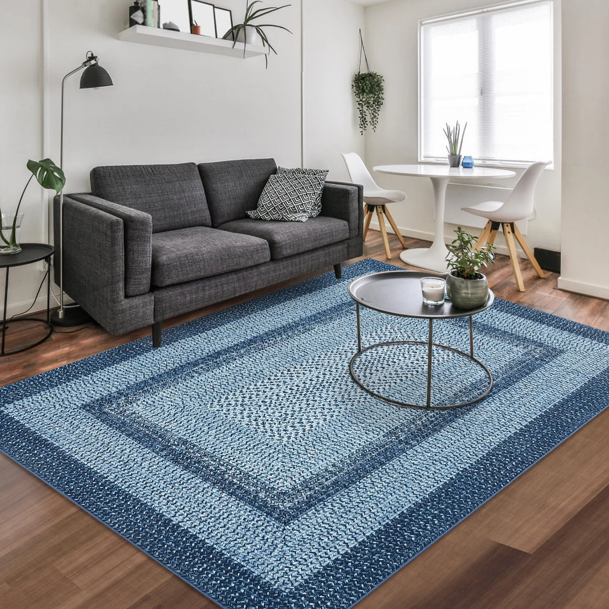 Area Rug Living Room Braided Printed Rug for Bedroom,Machine Washable Large Carpet Runner Rug for Hallway Kitchen