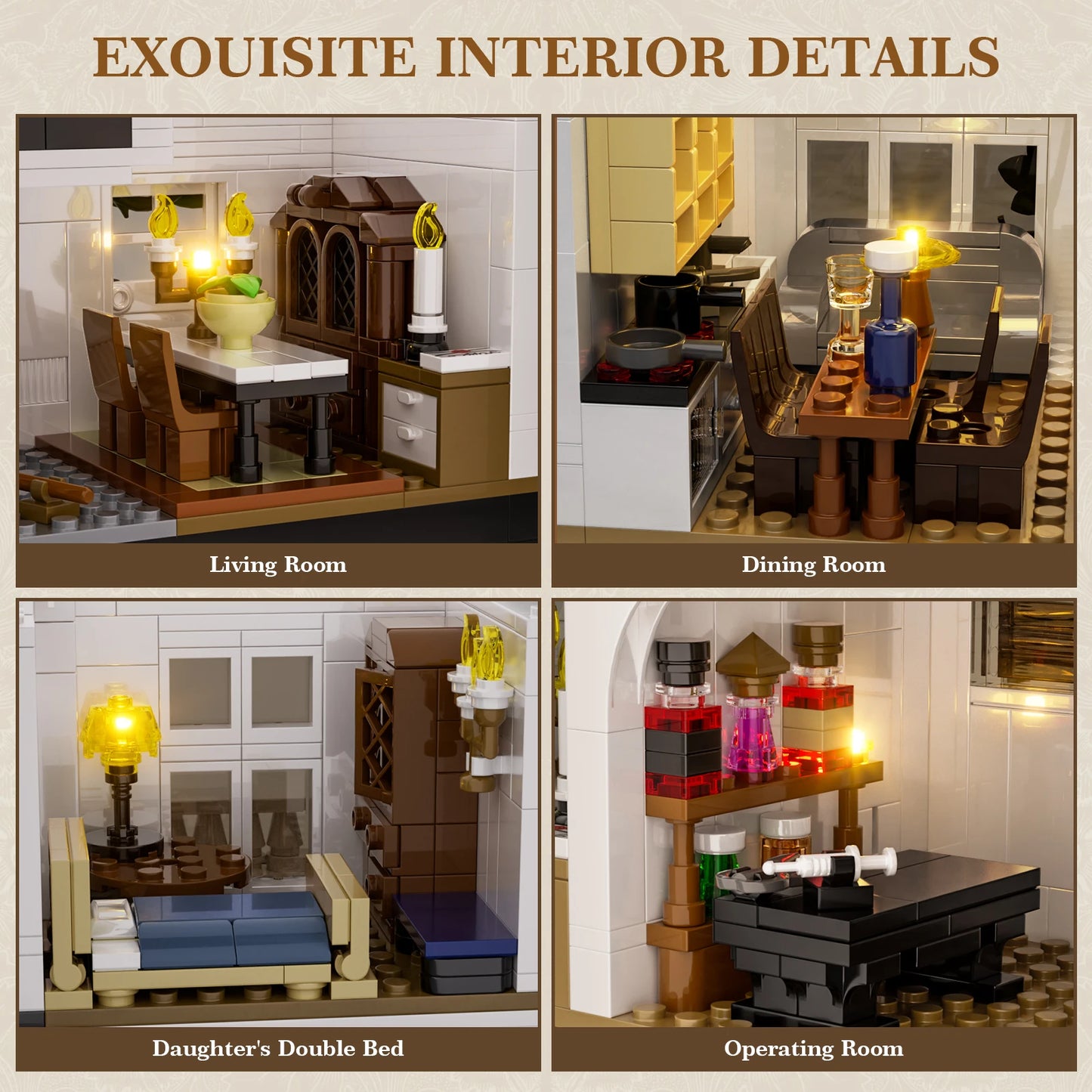 Magic House Building Set With LED Light Owens House Model Gift For Adults