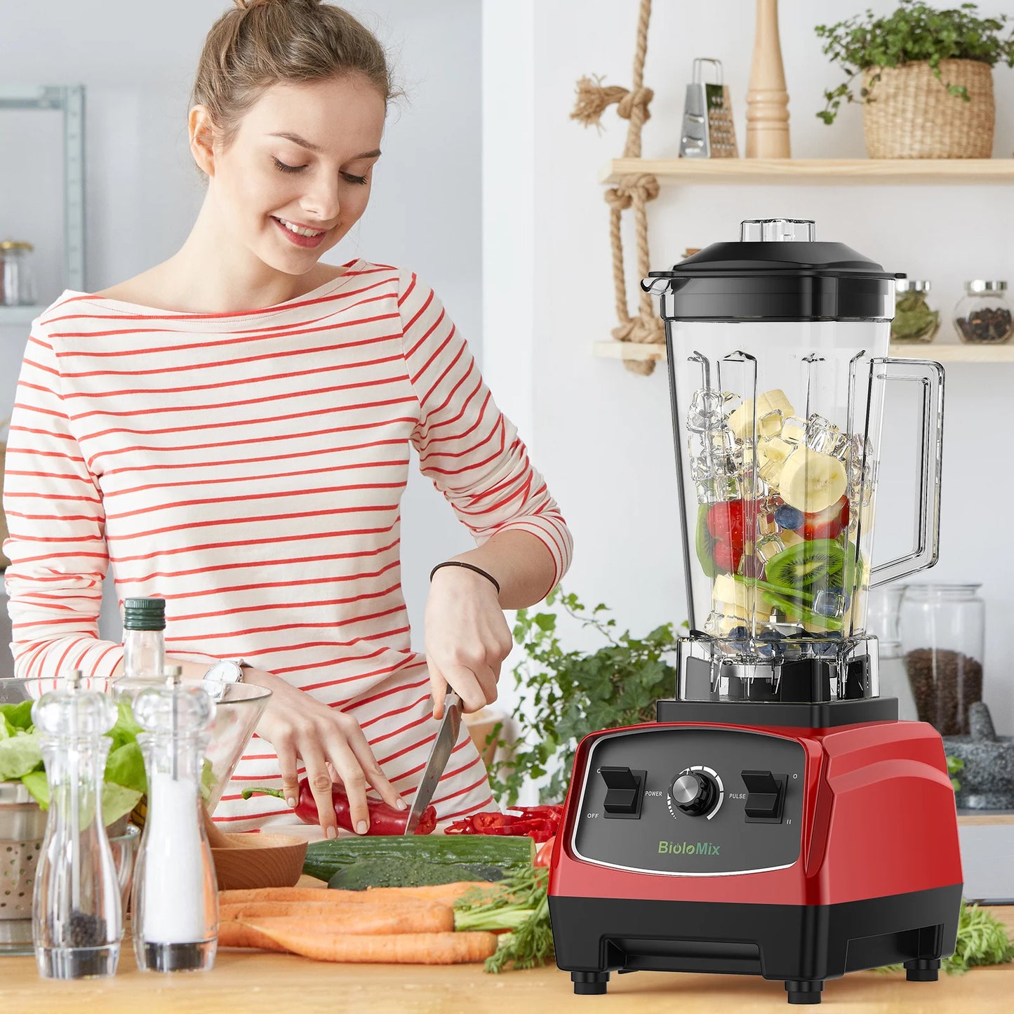 Biolomix BPA Free Heavy Duty Blender Mixer Juicer 2200W 3HP