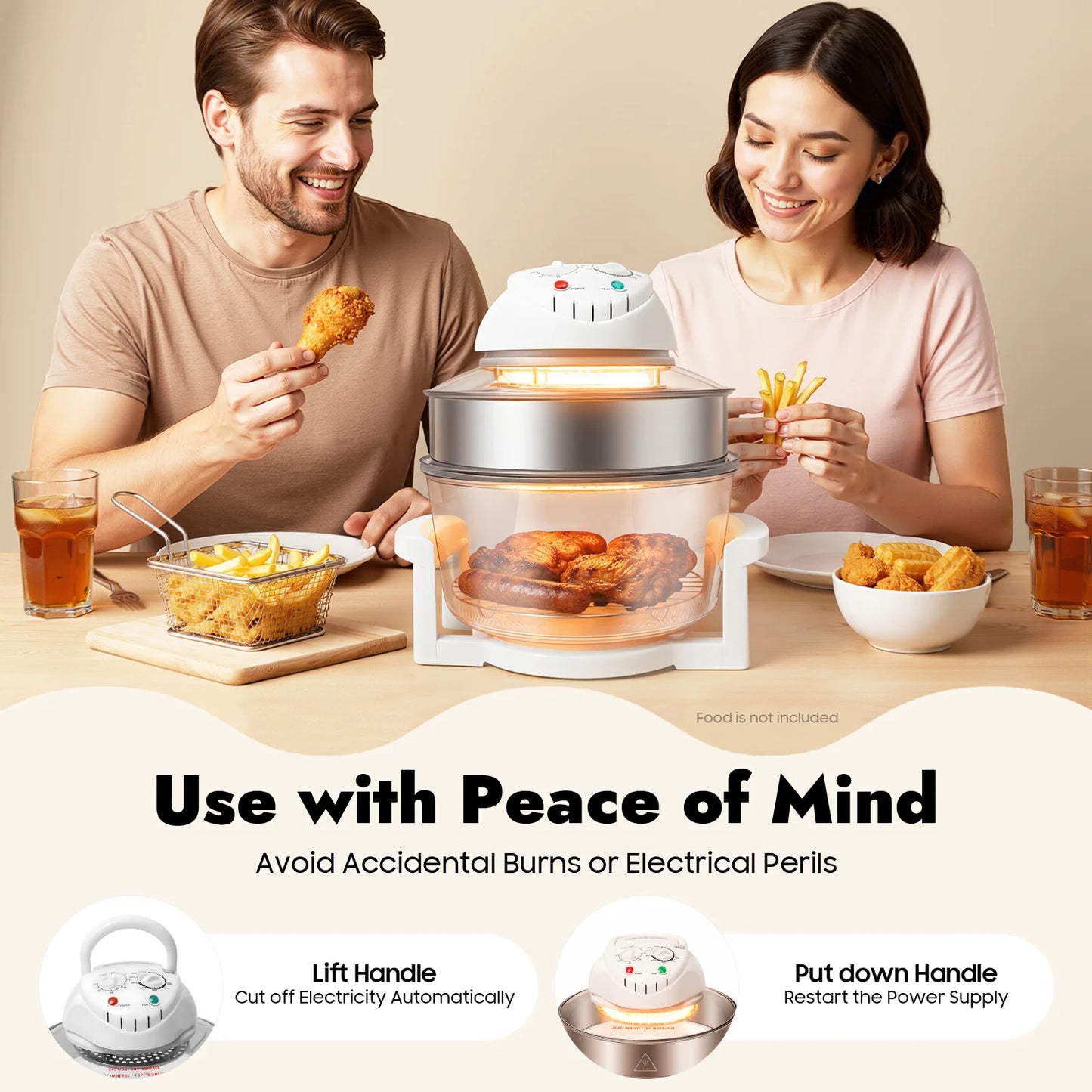 Visual Air Fryer 110V Oil Free Cooker With 360 Degree