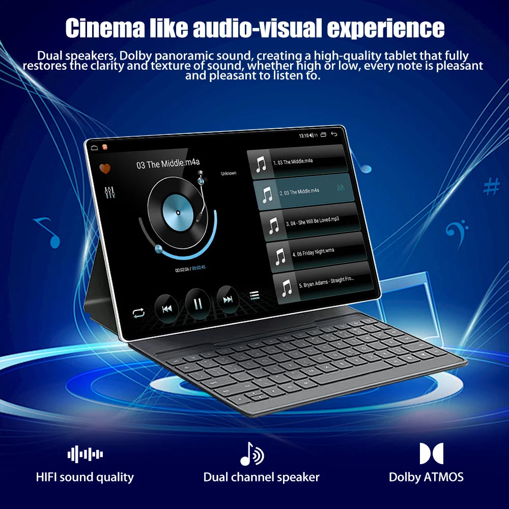 Android Tablet PC 4K Display 5GWiFiConnectivity GPS Dual SIM