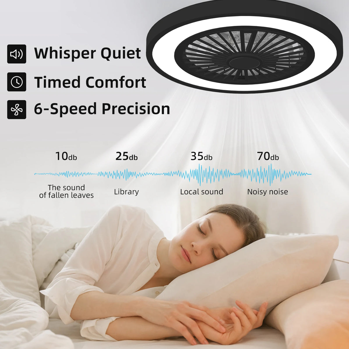 Silent Reversible DC Ceiling Fan With Remote And Light