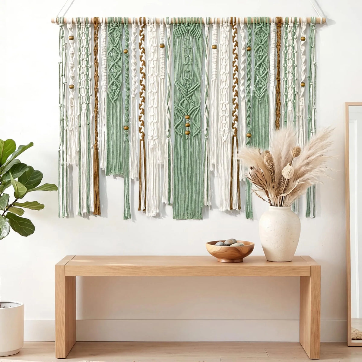 Handmade Macrame Wall Hanging Tapestry Boho Cotton Decor