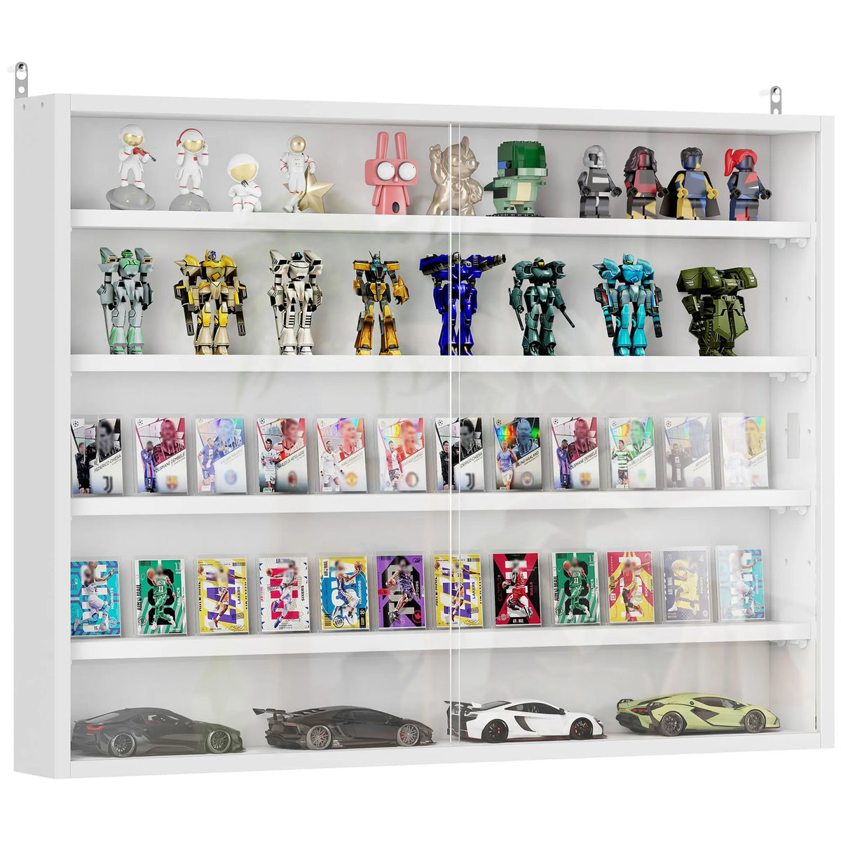 Homcom Wall Mounted Display Cabinet With Glass Door And Adjustable Shelves