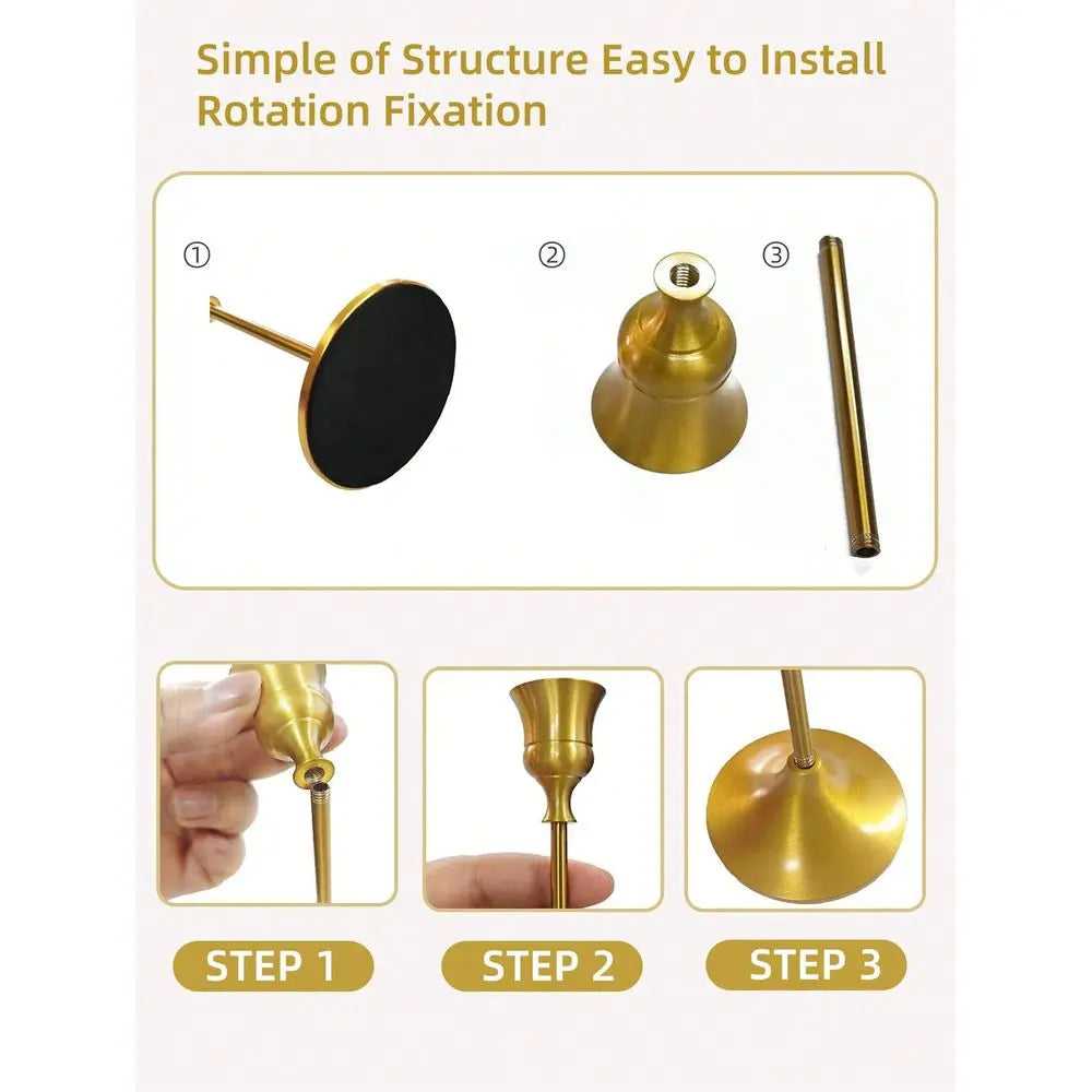 Golden Metal Decorative Candle Holder Stand Antique Brass