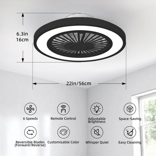 Silent Reversible DC Ceiling Fan With Remote And Light