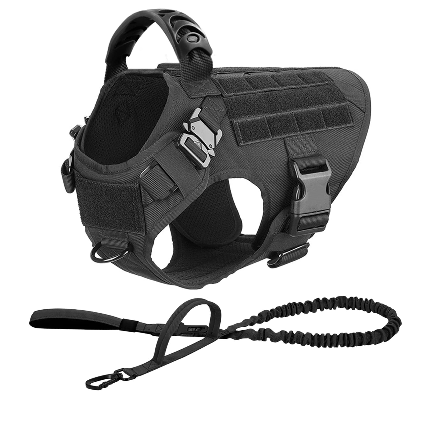 Tactical Dog Harness Leash Set With Handle No Pull Malinois
